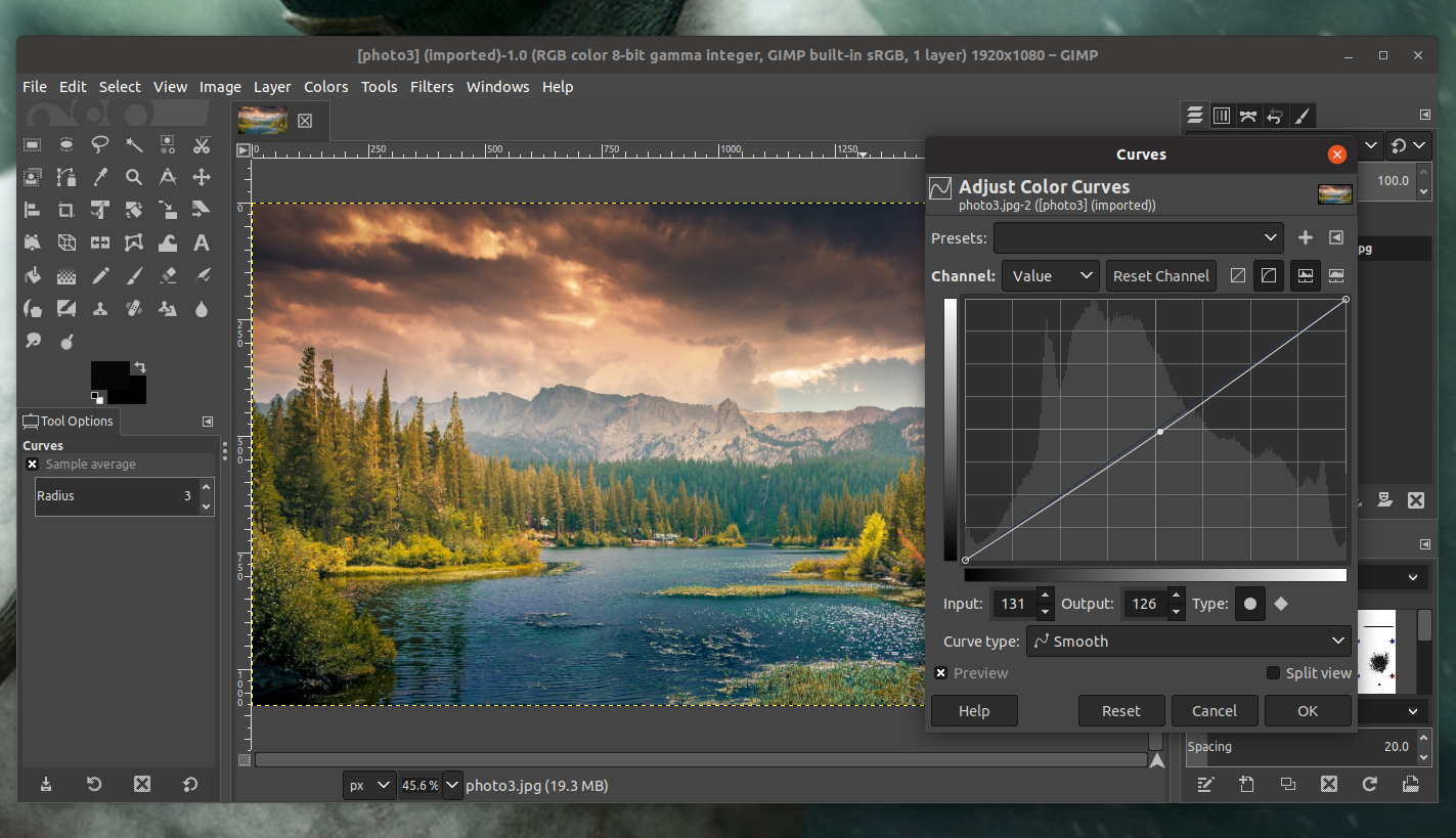 gimp photo editing software