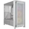 GABINETE CORSAIR 4000D FRAME RS ARGB BLANCO MED-TORRE SIN FUENTE