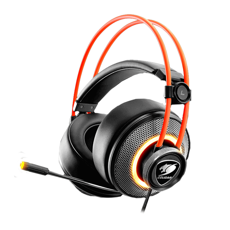 Audífonos Gamer RGB Cougar Immersa Pro Prix Negro con Naranja