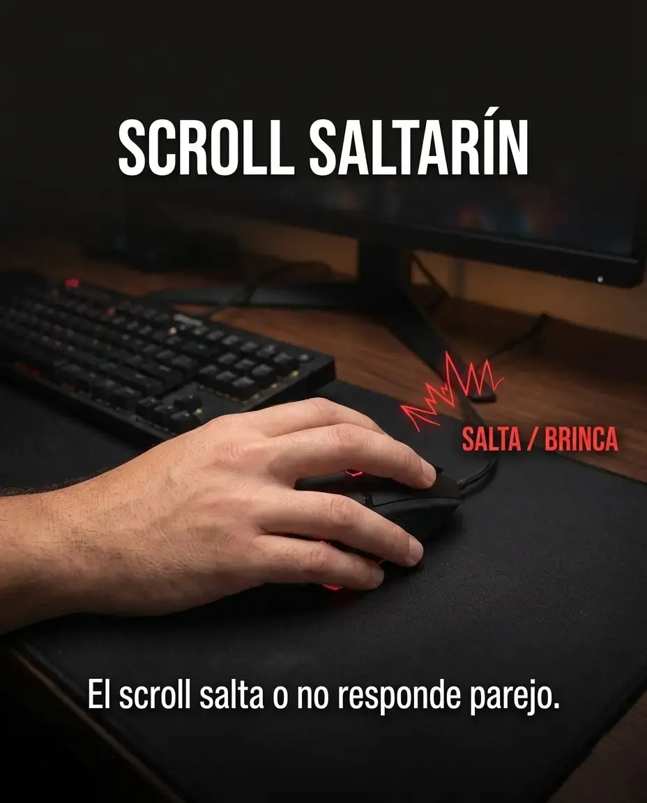 Reparación de scroll de mouse gamer