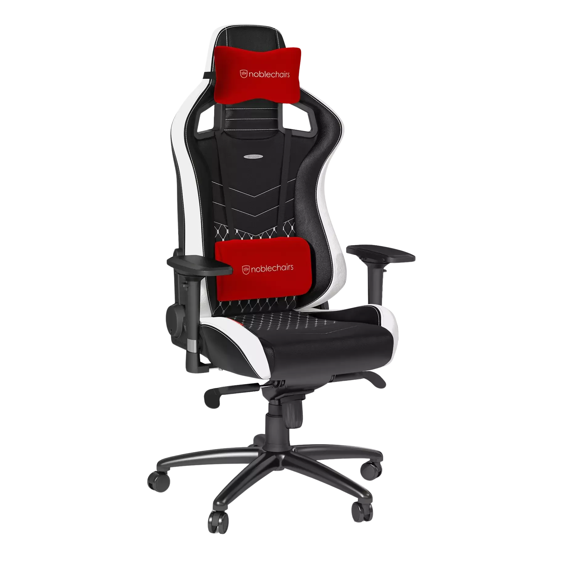 Silla Noblechairs Epic Leather - Black con White con Red