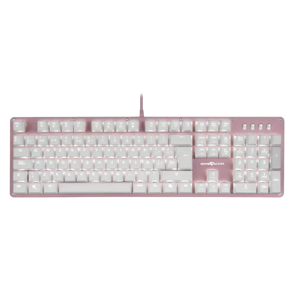 Teclado Game Factor Mecánico KBG400-PK rosa con blanco