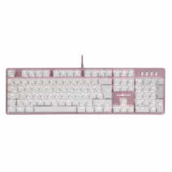 Teclado Game Factor Mecánico KBG400-PK rosa con blanco
